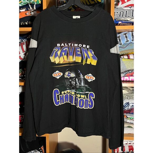 Vintage NFL Baltimore Ravens Super Bowl Champs L/S Tee - Picture 1 of 4